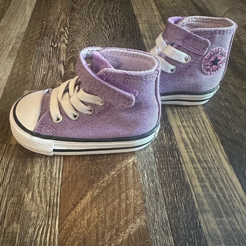 Purple High-Top Kids Sneakers